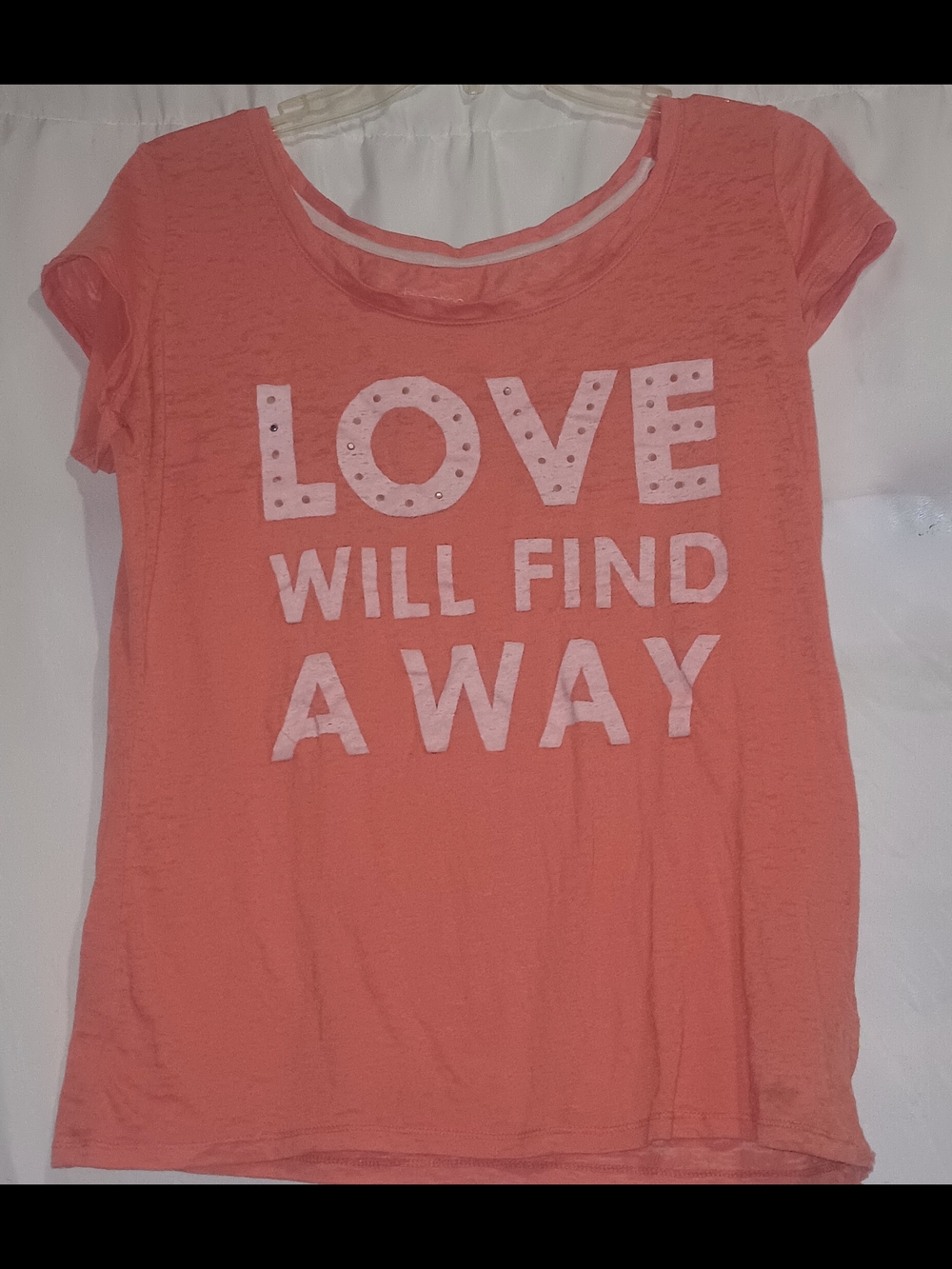 Xhilaration Coral Pink Sleepwear Tee with Graphic Detail